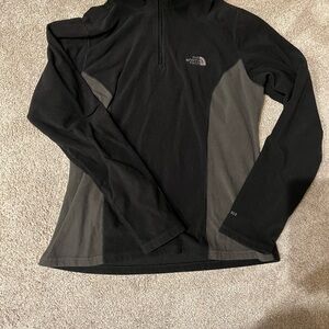 The North Face Black and Gray Quarter-Zip Top